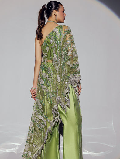 DUSTY TEAL-Aura -RTW Luxury FORMALS Suffuse By Sana Yasir