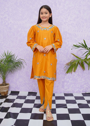 Girls Cotton Embroidered - 2 Piece Suit - 8485