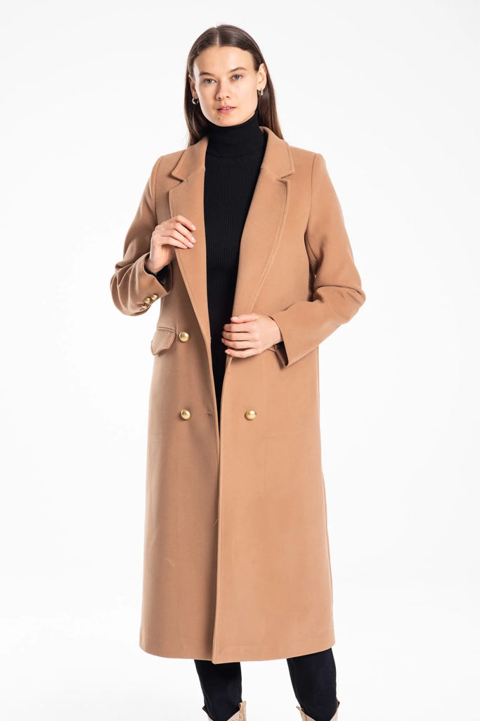 Pitti Ladies Long Coat With Button 70553 – Saffana