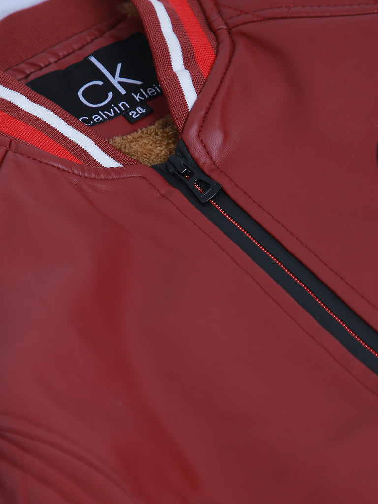 Imp Boys Leather Jacket L/S With CK Logo # 7777 (W-20)