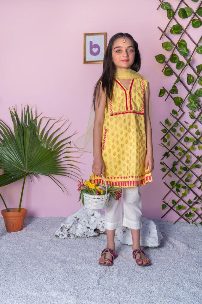 Dhaga Girls 3Pcs Trouser Suit 04G S 21 Saffana