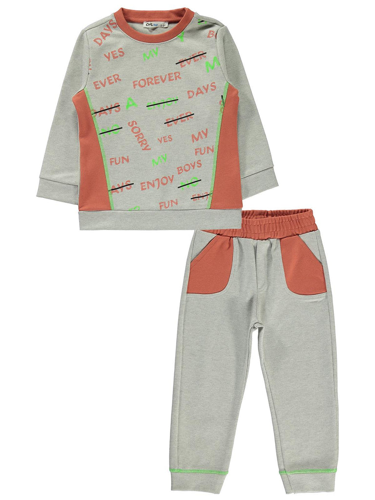 Civil Boys 2Pcs Pajama Suit L/S With Forever Print #D104 (W-21)