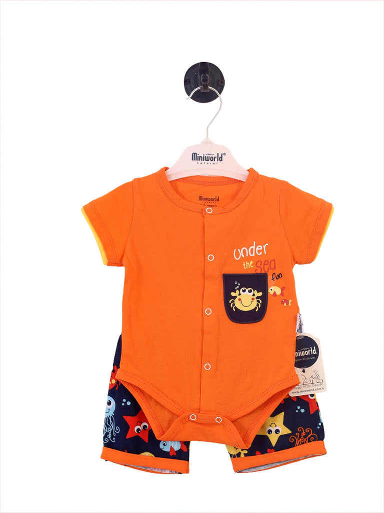 Mini World Boys Body Suit With Short H/S #5632 (S-22)