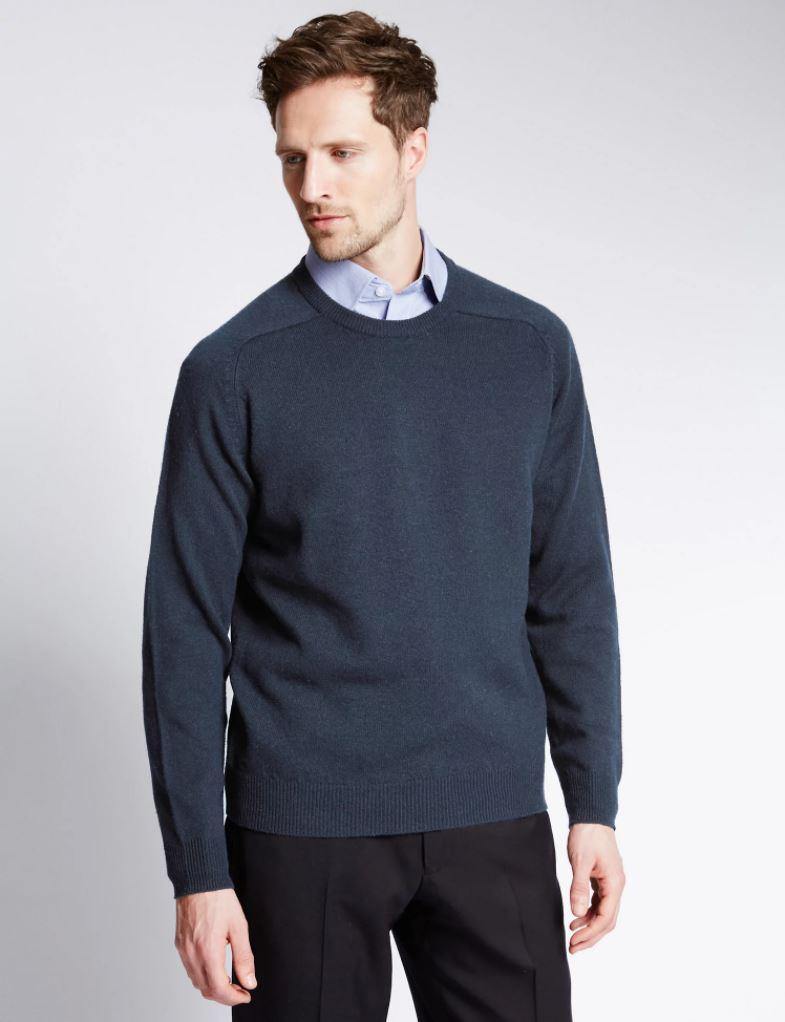 M&s mens lambswool on sale jumpers