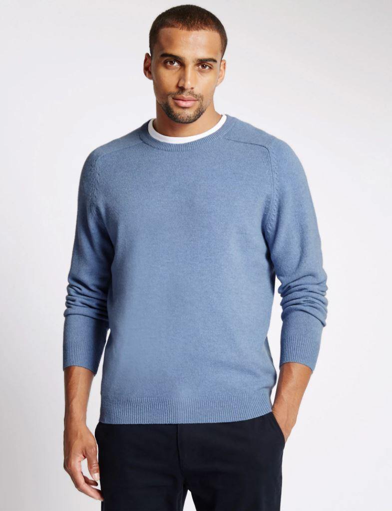 Mens lambswool clearance jumpers crew neck