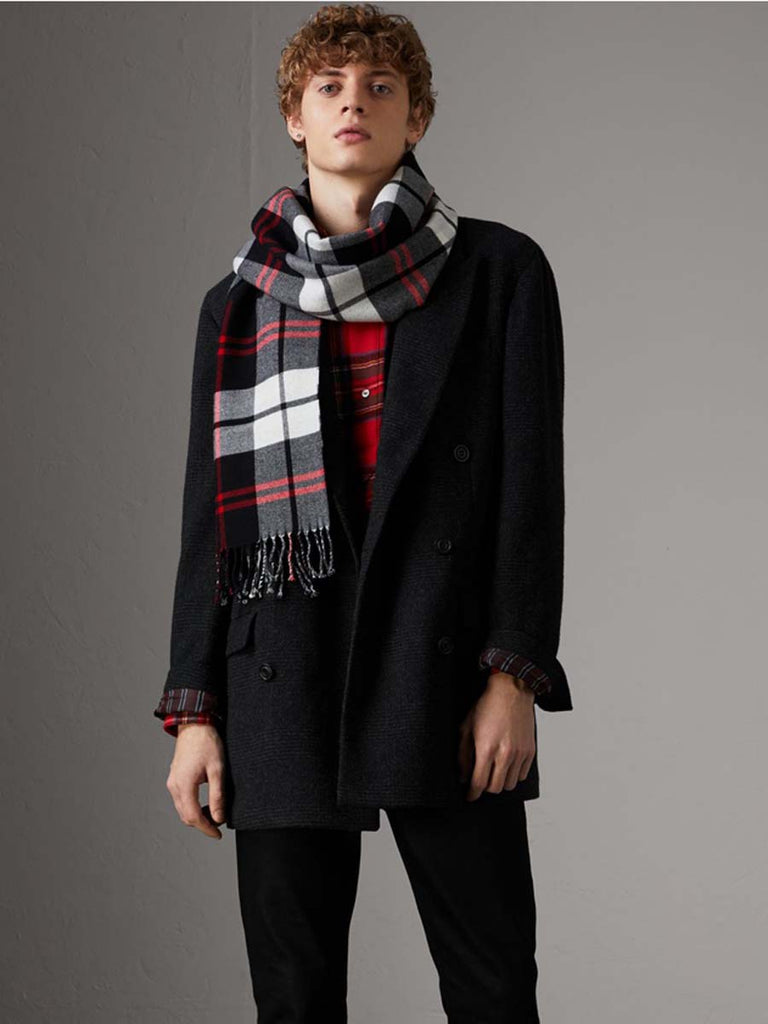 Burberry mens cheap wool scarf