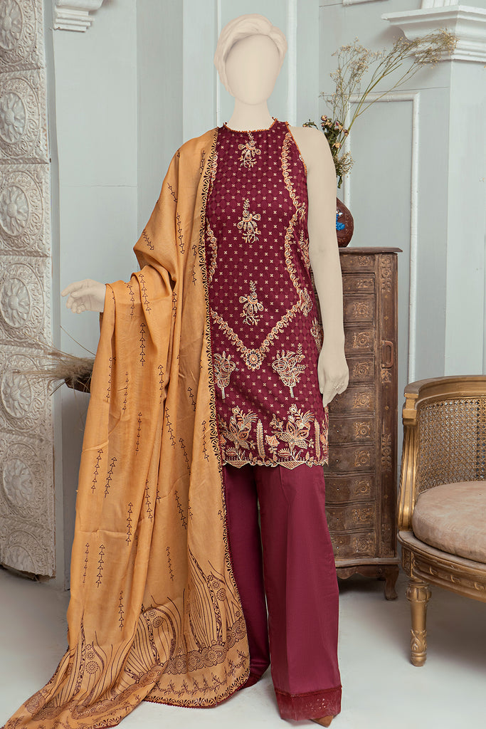 SEHAR COLLECTION-EMBROIDERED SELF JACQUARD -SH-08