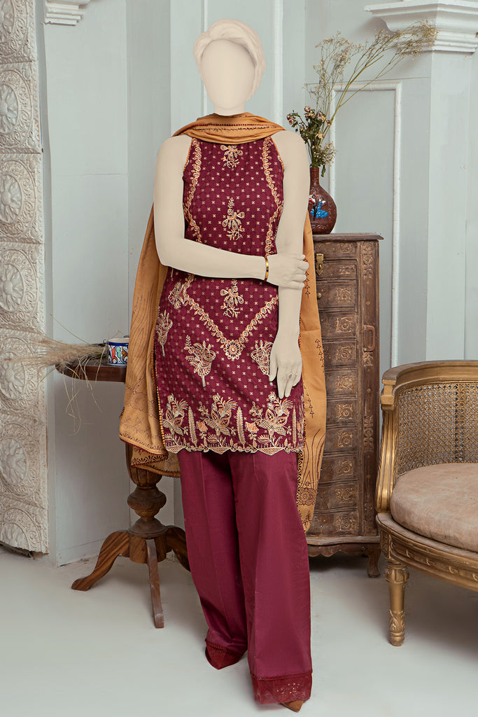 SEHAR COLLECTION-EMBROIDERED SELF JACQUARD -SH-08