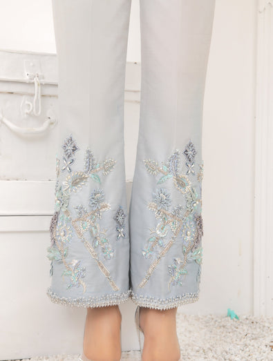 Ivory And Pink Pearl & Accessories Embroidered Trousers | Women trousers  design, Pearl accessories, Fashion pants