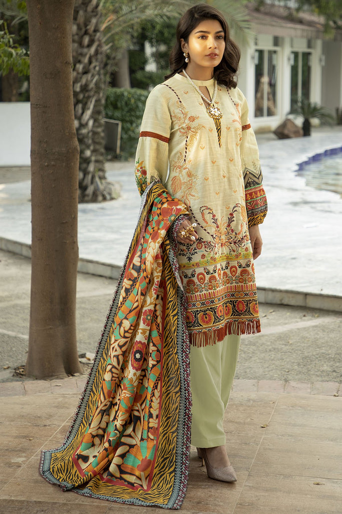 0005-ACTIVE-ACCENT EMBROIDERED KHADDAR UNSTITCHED