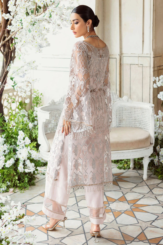 3297-PINK EMBROIDERED SILK NET FABRIC