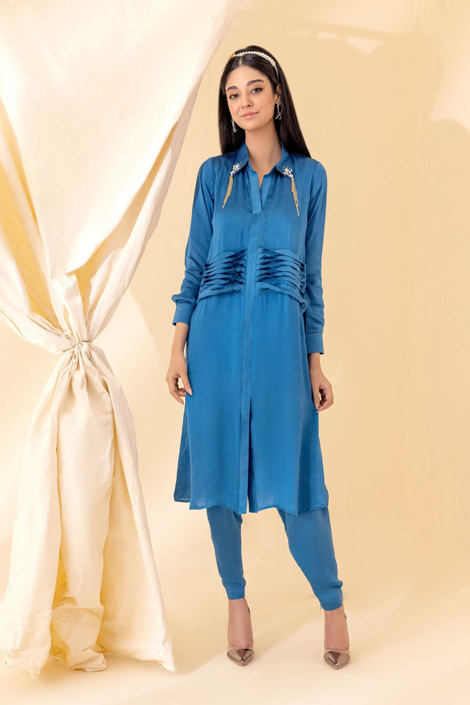AZURE DESIGNER FORMAL CHIFFON DRESS – Eastern Fashion
