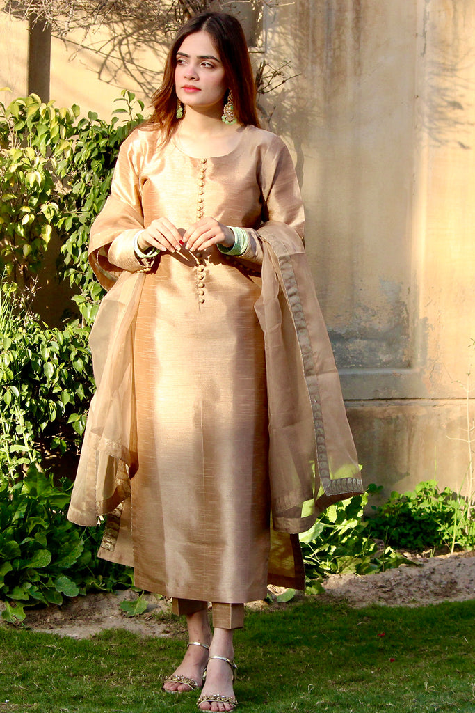 Designer Cut Work Tapetta Silk Full Stitched Salwar Suit For Women